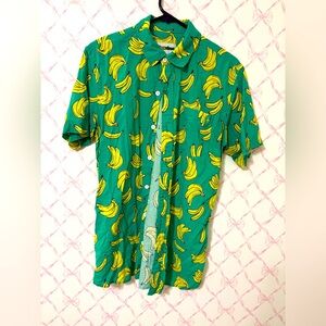 Tipsy elves grande finale Green Banana Print Men's Shirt